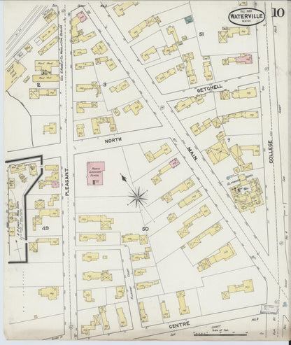 Sanborn Fire Insurance Map from Waterville, Kennebec County, Maine (1889), Sheet #0010 - Complete Map Set gallery image, historic Sanborn map, vintage wall art, Maine Maine
