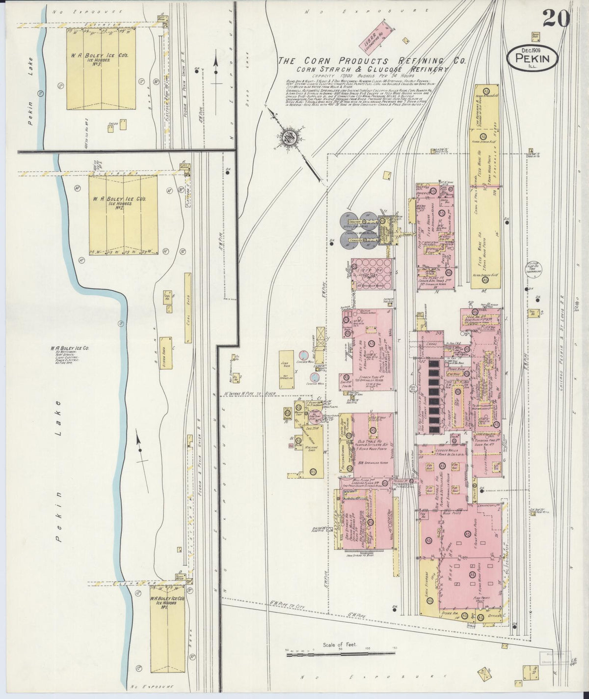Sanborn Fire Insurance Map from Pekin, Tazewell County, Illinois (1909), Sheet #0020 - Historic Sanborn Fire Insurance Map Print, vintage old map wall art, antique decor, genealogy gift, Illinois Illinois map