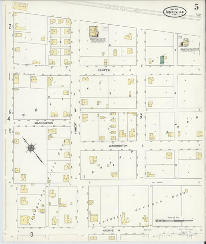 Sanborn Fire Insurance Map from Somerville, Burleson County, Texas (1910), Sheet #0005 - Complete Map Set gallery image, historic Sanborn map, vintage wall art, Texas Texas