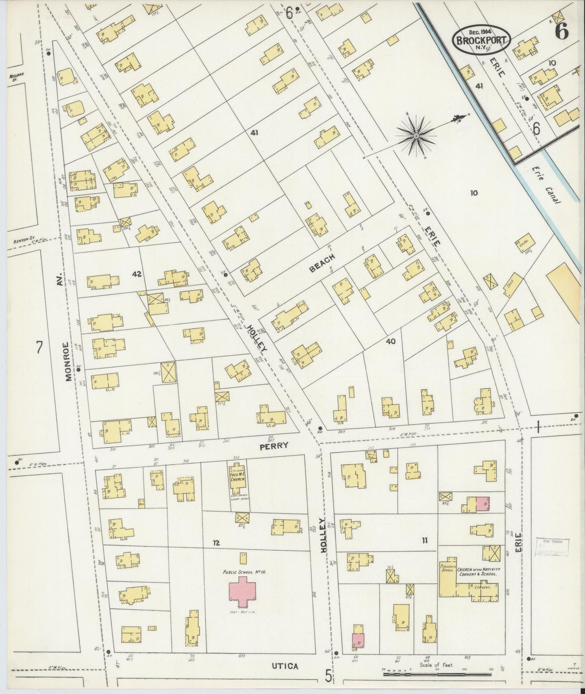 Sanborn Fire Insurance Map from Brockport, Monroe County, New York (1904), Sheet #0006 - Complete Map Set gallery image, historic Sanborn map, vintage wall art, New York New York