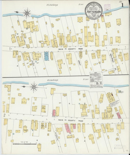 Sanborn Fire Insurance Map from Patterson, Saint Mary Parish, Louisiana. (1906) – Historic Sanborn Fire Insurance Map Print