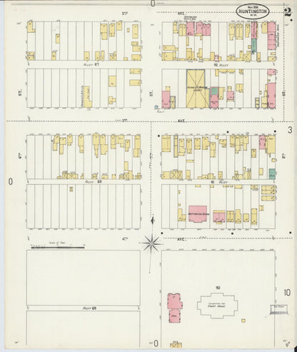 Sanborn Fire Insurance Map from Huntington, Cabell County, West Virginia (1898), Sheet #0002 - Complete Map Set gallery image, historic Sanborn map, vintage wall art, West Virginia West Virginia