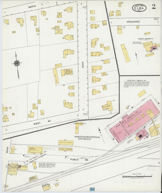 Sanborn Fire Insurance Map from Elba, Genesee County, New York (1919), Sheet #0002 - Historic Sanborn Fire Insurance Map Print, vintage old map wall art, antique decor, genealogy gift, New York New York map