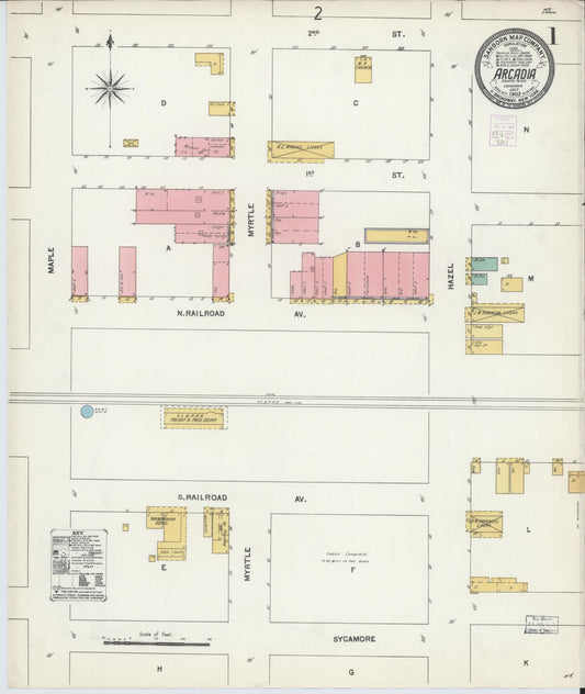 Sanborn Fire Insurance Map from Arcadia, Bienville Parish, Louisiana. (1903) – Historic Sanborn Fire Insurance Map Print
