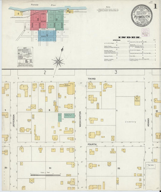 Sanborn Fire Insurance Map from Plymouth, Washington County, North Carolina. (1905) – Historic Sanborn Fire Insurance Map Print