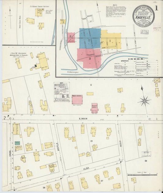 Sanborn Fire Insurance Map from Knoxville, Tioga County, Pennsylvania (1903), Sheet #0001 - Complete Map Set gallery image, historic Sanborn map, vintage wall art, Pennsylvania Pennsylvania