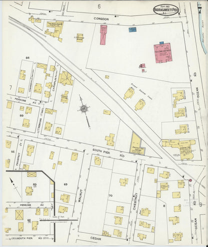 Sanborn Fire Insurance Map from Narragansett Pier, Washington County, Rhode Island (1921), Sheet #0007 - Complete Map Set gallery image, historic Sanborn map, vintage wall art, Rhode Island Rhode Island