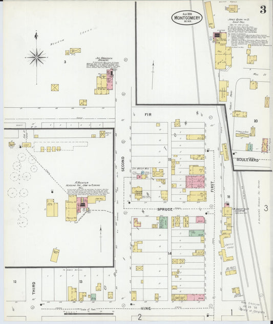Sanborn Fire Insurance Map from Montgomery, Le Sueur  County, Minnesota (1899), Sheet #0003 - Historic Sanborn Fire Insurance Map Print, vintage old map wall art, antique decor, genealogy gift, Minnesota Minnesota map