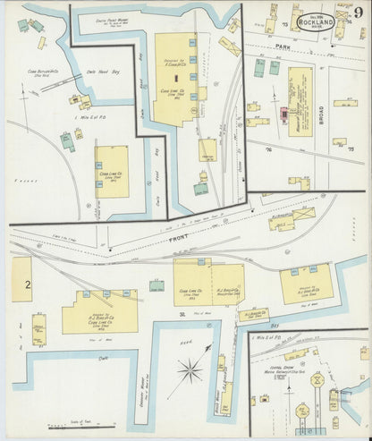 Sanborn Fire Insurance Map from Rockland, Knox County, Maine (1896), Sheet #0009 - Complete Map Set gallery image, historic Sanborn map, vintage wall art, Maine Maine