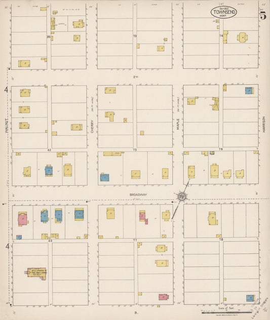 Sanborn Fire Insurance Map from Townsend, Broadwater County, Montana (1922), Sheet #0005 - Historic Sanborn Fire Insurance Map Print, vintage old map wall art, antique decor, genealogy gift, Montana Montana map