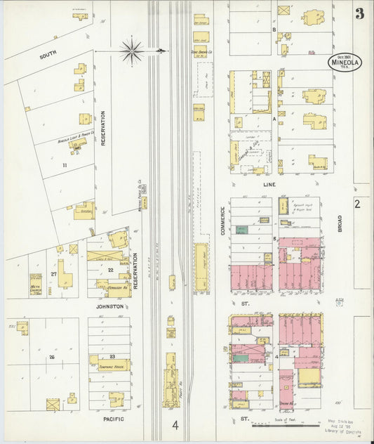 Sanborn Fire Insurance Map from Mineola, Wood County, Texas (1901), Sheet #0003 - Historic Sanborn Fire Insurance Map Print, vintage old map wall art, antique decor, genealogy gift, Texas Texas map
