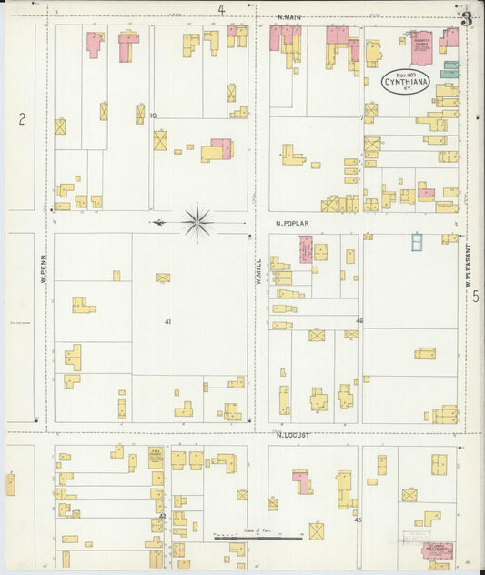 Sanborn Fire Insurance Map from Cynthiana, Harrison County, Kentucky (1903), Sheet #0003 - Historic Sanborn Fire Insurance Map Print, vintage old map wall art, antique decor, genealogy gift, Kentucky Kentucky map