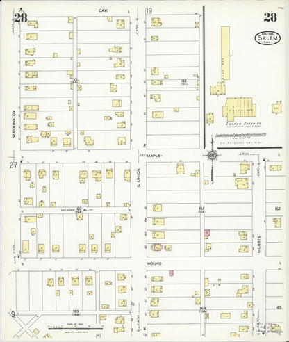 Sanborn Fire Insurance Map from Salem, Columbiana County, Ohio (1926), Sheet #0028 - Complete Map Set gallery image, historic Sanborn map, vintage wall art, Ohio Ohio