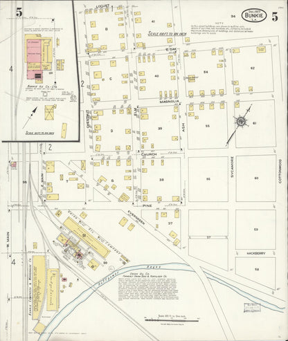 Sanborn Fire Insurance Map from Bunkie, Avoyelles Parish, Louisiana (1923), Sheet #0005 - Complete Map Set gallery image, historic Sanborn map, vintage wall art, Louisiana Louisiana
