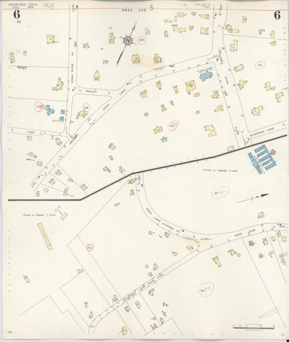Sanborn Fire Insurance Map from Ridgefield, Fairfield County, Connecticut (1940), Sheet #0006 - Complete Map Set gallery image, historic Sanborn map, vintage wall art, Connecticut Connecticut