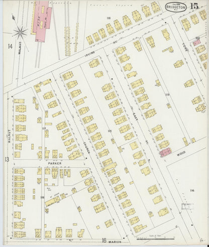 Sanborn Fire Insurance Map from Bridgeton, Cumberland County, New Jersey (1896), Sheet #0015 - Complete Map Set gallery image, historic Sanborn map, vintage wall art, New Jersey New Jersey