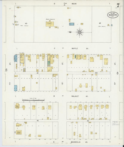 Sanborn Fire Insurance Map from Newkirk, Kay County, Oklahoma (1898), Sheet #0007 - Complete Map Set gallery image, historic Sanborn map, vintage wall art, Oklahoma Oklahoma