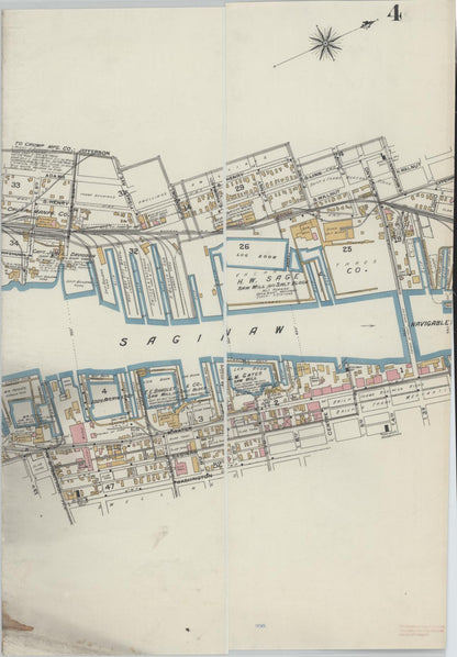 Sanborn Fire Insurance Map from Bay City, Bay County, Michigan (1895), Sheet #0004 - Complete Map Set gallery image, historic Sanborn map, vintage wall art, Michigan Michigan
