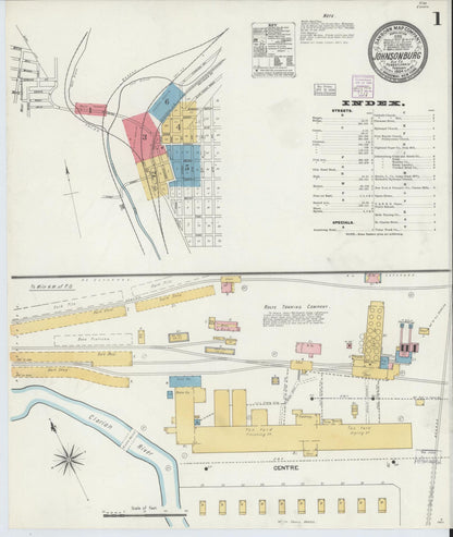 Sanborn Fire Insurance Map from Johnsonburg, Elk County, Pennsylvania (1904), Sheet #0001 - Complete Map Set gallery image, historic Sanborn map, vintage wall art, Pennsylvania Pennsylvania
