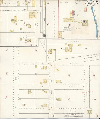 Sanborn Fire Insurance Map from Yamhill, Yamhill County, Oregon (1931), Sheet #0002 - Complete Map Set gallery image, historic Sanborn map, vintage wall art, Oregon Oregon