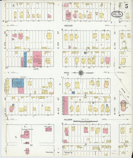 Sanborn Fire Insurance Map from Delta, Delta County, Colorado (1919), Sheet #0005 - Historic Sanborn Fire Insurance Map Print, vintage old map wall art, antique decor, genealogy gift, Colorado Colorado map