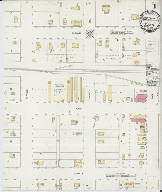 Sanborn Fire Insurance Map from Rankin, Vermilion County, Illinois (1900), Sheet #0001 - Complete Map Set gallery image, historic Sanborn map, vintage wall art, Illinois Illinois