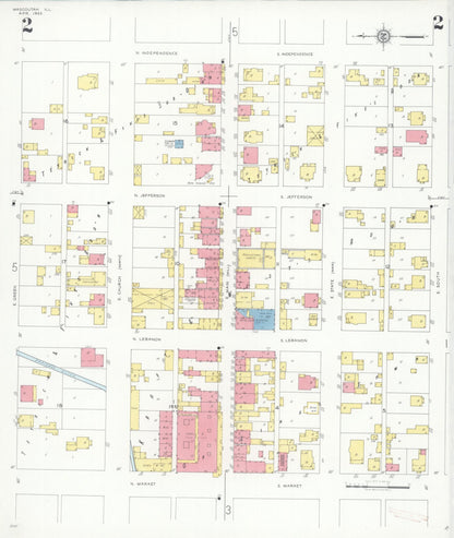 Sanborn Fire Insurance Map from Mascoutah, Saint Clair County, Illinois (1933), Sheet #0002 - Complete Map Set gallery image, historic Sanborn map, vintage wall art, Illinois Illinois