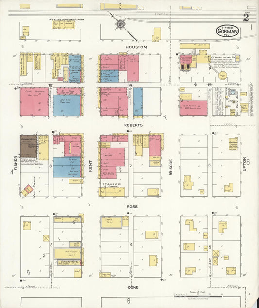 Sanborn Fire Insurance Map from Gorman, Eastland County, Texas (1921), Sheet #0002 - Historic Sanborn Fire Insurance Map Print, vintage old map wall art, antique decor, genealogy gift, Texas Texas map