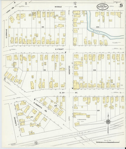 Sanborn Fire Insurance Map from Dunkirk, Chautauqua County, New York (1910), Sheet #0009 - Complete Map Set gallery image, historic Sanborn map, vintage wall art, New York New York
