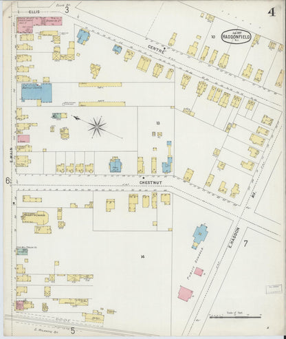 Sanborn Fire Insurance Map from Haddonfield, Camden County, New Jersey (1897), Sheet #0004 - Complete Map Set gallery image, historic Sanborn map, vintage wall art, New Jersey New Jersey