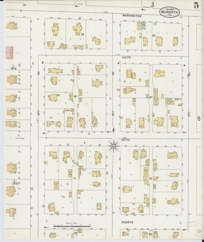 Sanborn Fire Insurance Map from Mendota, La Salle County, Illinois (1897), Sheet #0005 - Complete Map Set gallery image, historic Sanborn map, vintage wall art, Illinois Illinois