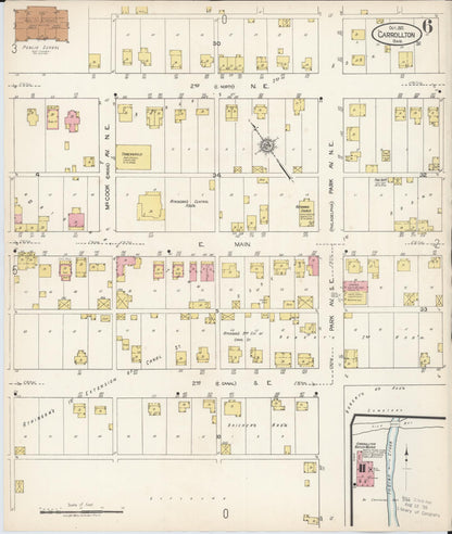 Sanborn Fire Insurance Map from Carrollton, Carroll County, Ohio (1921), Sheet #0006 - Historic Sanborn Fire Insurance Map Print, vintage old map wall art, antique decor, genealogy gift, Ohio Ohio map