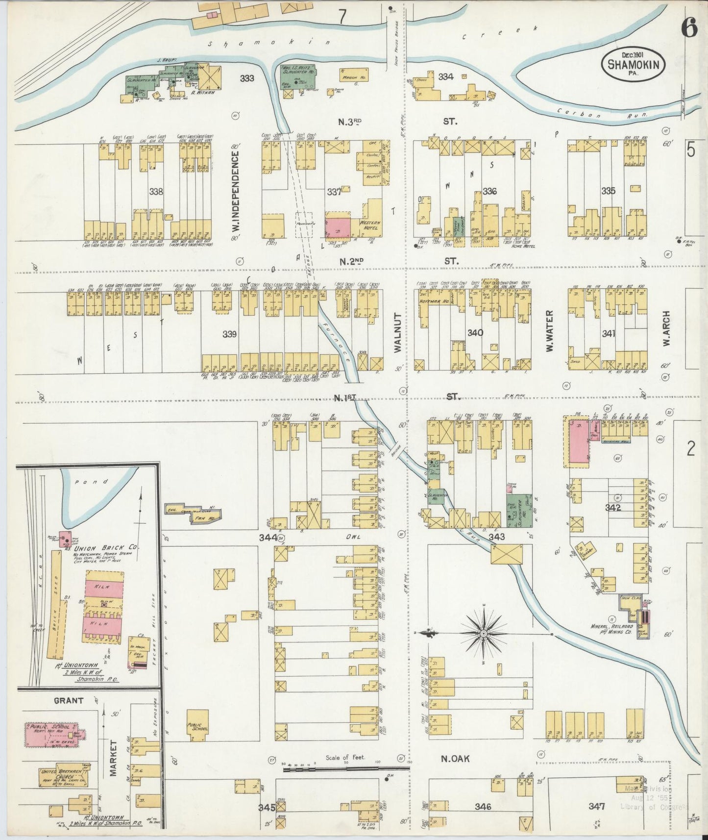 Sanborn Fire Insurance Map from Shamokin, Northumberland County, Pennsylvania (1901), Sheet #0006 - Complete Map Set gallery image, historic Sanborn map, vintage wall art, Pennsylvania Pennsylvania