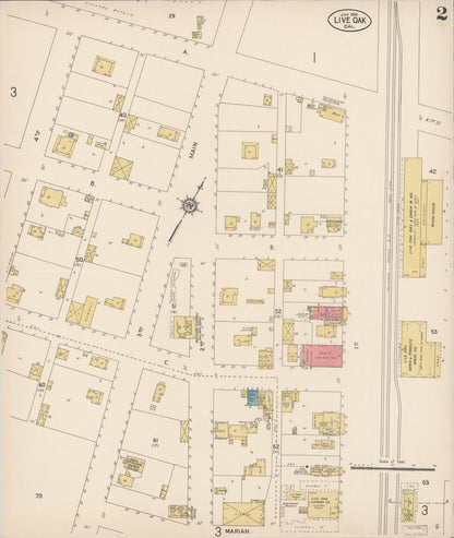 Sanborn Fire Insurance Map from Live Oak, Sutter County, California (1914), Sheet #0002 - Complete Map Set gallery image, historic Sanborn map, vintage wall art, California California