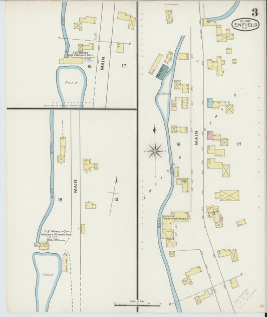 Sanborn Fire Insurance Map from Enfield, Grafton County, New Hampshire (1893), Sheet #0003 - Historic Sanborn Fire Insurance Map Print, vintage old map wall art, antique decor, genealogy gift, New Hampshire New Hampshire map
