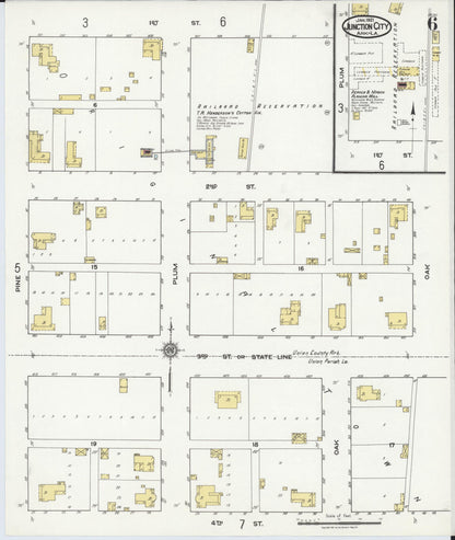 Sanborn Fire Insurance Map from Junction City, Union County, Arkansas (1921), Sheet #0006 - Complete Map Set gallery image, historic Sanborn map, vintage wall art, Arkansas Arkansas