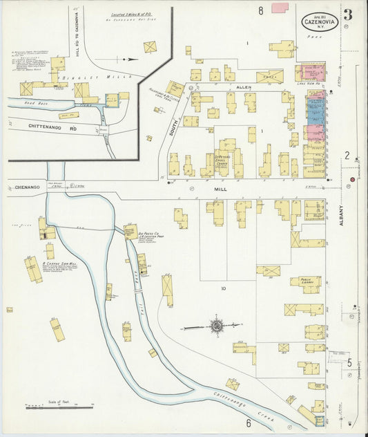 Sanborn Fire Insurance Map from Cazenovia, Madison County, New York (1911), Sheet #0003 - Historic Sanborn Fire Insurance Map Print, vintage old map wall art, antique decor, genealogy gift, New York New York map