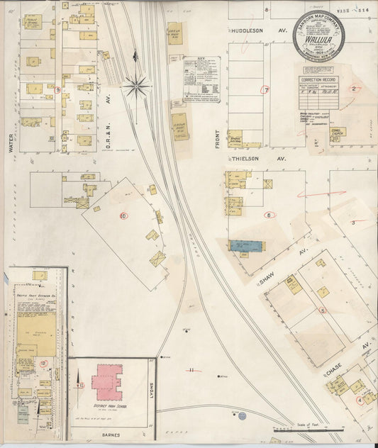 Sanborn Fire Insurance Map from Wallula, Walla Walla County, Washington (1931), Sheet #0001 - Historic Sanborn Fire Insurance Map Print, vintage old map wall art, antique decor, genealogy gift, Washington Washington map