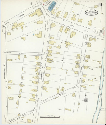 Sanborn Fire Insurance Map from Hackettstown, Warren County, New Jersey (1914), Sheet #0010 - Complete Map Set gallery image, historic Sanborn map, vintage wall art, New Jersey New Jersey