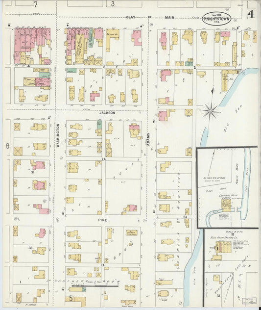 Sanborn Fire Insurance Map from Knightstown, Henry County, Indiana (1898), Sheet #0004 - Historic Sanborn Fire Insurance Map Print, vintage old map wall art, antique decor, genealogy gift, Indiana Indiana map