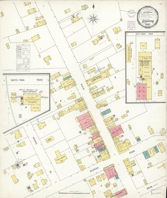Sanborn Fire Insurance Map from Sebastopol, Sonoma County, California. (1901) – Historic Sanborn Fire Insurance Map Print