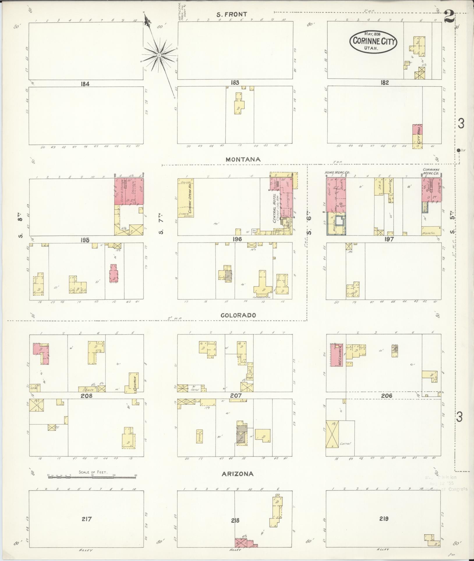 Sanborn Fire Insurance Map from Corinne, Box Elder County, Utah (1898), Sheet #0002 - Historic Sanborn Fire Insurance Map Print, vintage old map wall art, antique decor, genealogy gift, Utah Utah map