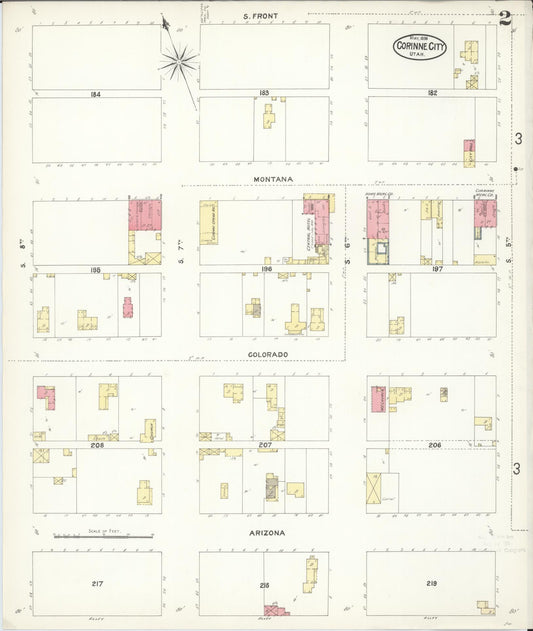Sanborn Fire Insurance Map from Corinne, Box Elder County, Utah (1898), Sheet #0002 - Historic Sanborn Fire Insurance Map Print, vintage old map wall art, antique decor, genealogy gift, Utah Utah map