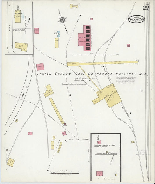 Sanborn Fire Insurance Map from Shenandoah, Schuylkill County, Pennsylvania (1921), Sheet #0022 - Historic Sanborn Fire Insurance Map Print, vintage old map wall art, antique decor, genealogy gift, Pennsylvania Pennsylvania map
