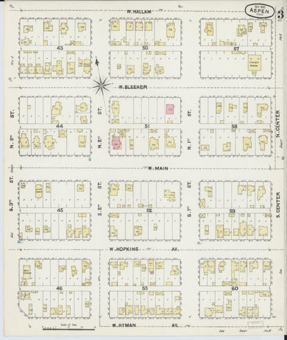 Sanborn Fire Insurance Map from Aspen, Pitkin County, Colorado (1890), Sheet #0003 - Complete Map Set gallery image, historic Sanborn map, vintage wall art, Colorado Colorado