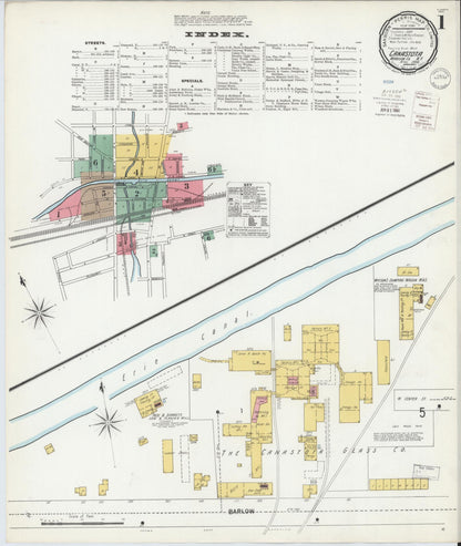 Sanborn Fire Insurance Map from Canastota, Madison County, New York (1900), Sheet #0001 - Historic Sanborn Fire Insurance Map Print, vintage old map wall art, antique decor, genealogy gift, New York New York map