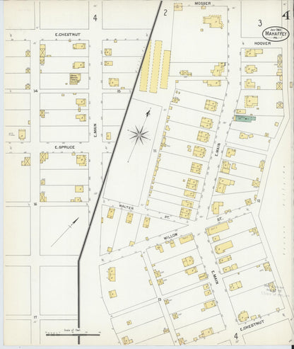 Sanborn Fire Insurance Map from Mahaffly, Clearfield County, Pennsylvania (1903), Sheet #0004 - Historic Sanborn Fire Insurance Map Print, vintage old map wall art, antique decor, genealogy gift, Pennsylvania Pennsylvania map
