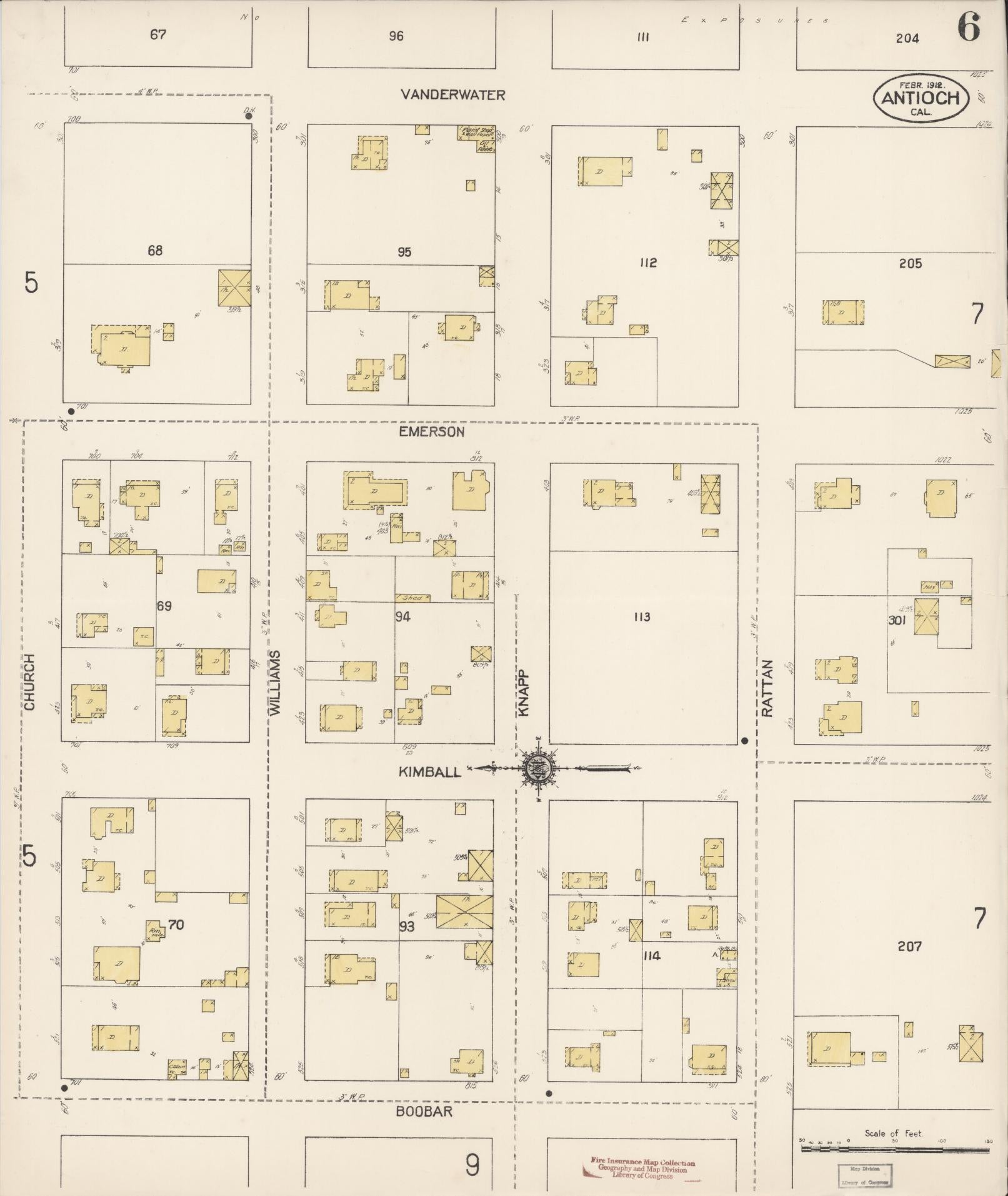 Sanborn Fire Insurance Map from Antioch, Contra Costa County, California (1912), Sheet #0006 - Historic Sanborn Fire Insurance Map Print, vintage old map wall art, antique decor, genealogy gift, California California map