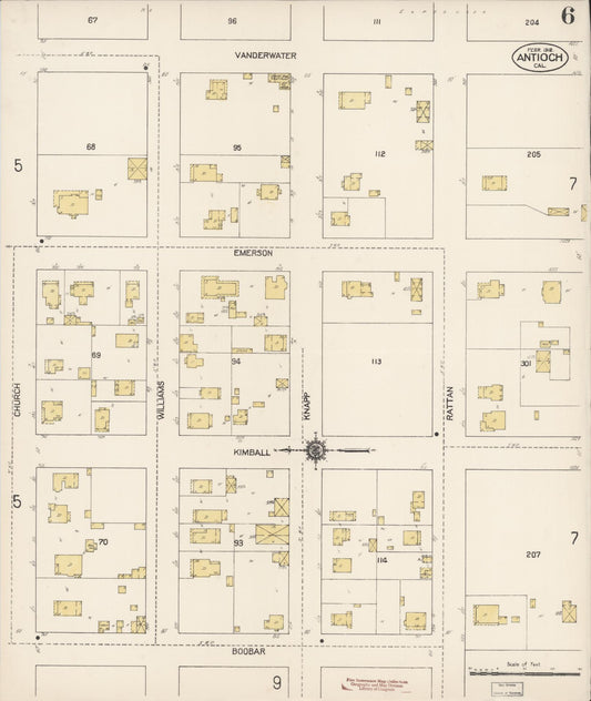 Sanborn Fire Insurance Map from Antioch, Contra Costa County, California (1912), Sheet #0006 - Historic Sanborn Fire Insurance Map Print, vintage old map wall art, antique decor, genealogy gift, California California map