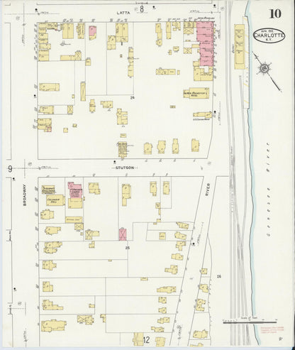 Sanborn Fire Insurance Map from Charlotte, Monroe County, New York (1912), Sheet #0010 - Historic Sanborn Fire Insurance Map Print, vintage old map wall art, antique decor, genealogy gift, New York New York map